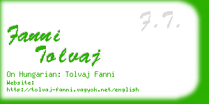 fanni tolvaj business card